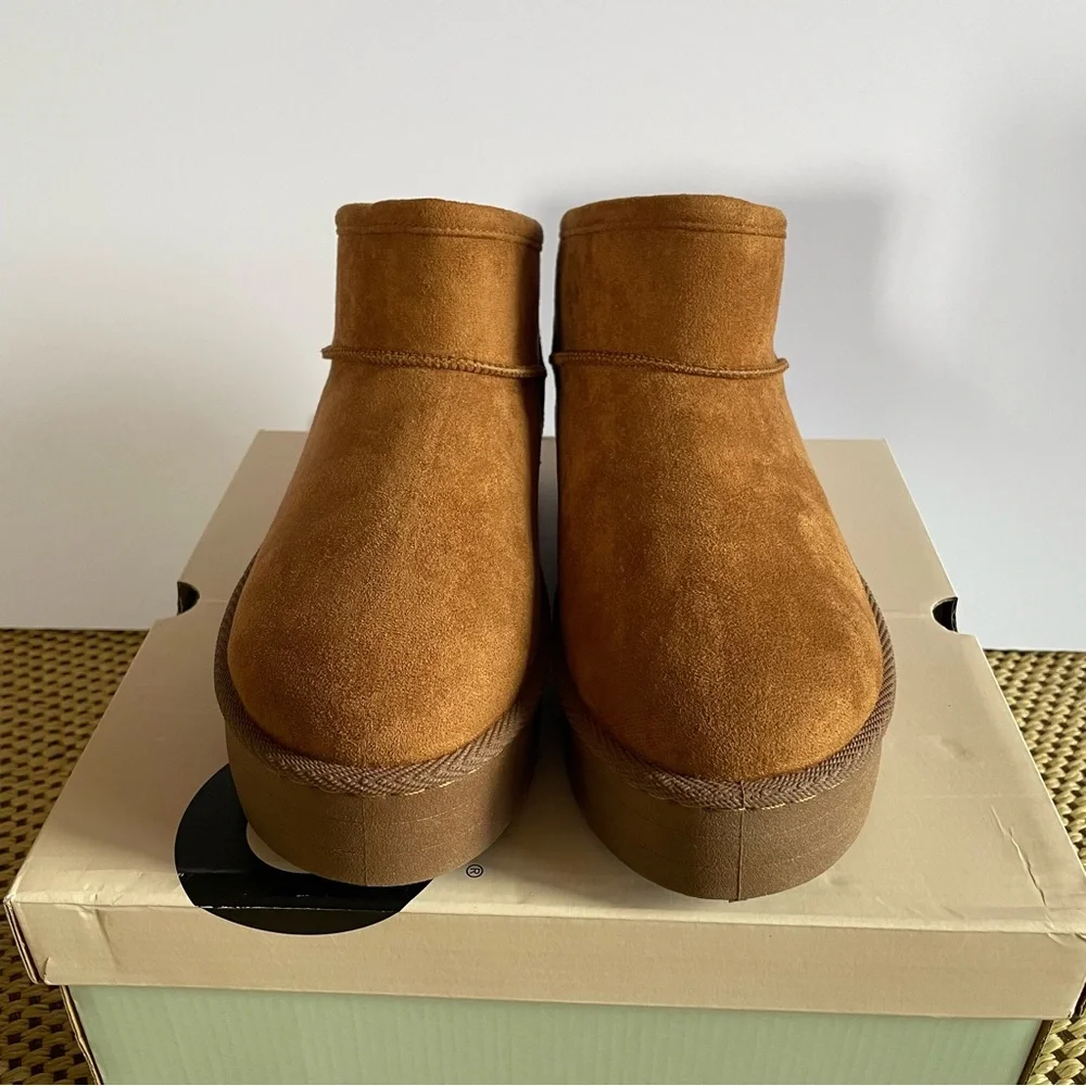 NEW Boots Winter Cierra Mini Platform Chestnut Women’s Size 8.5 Cozy Fall Warm